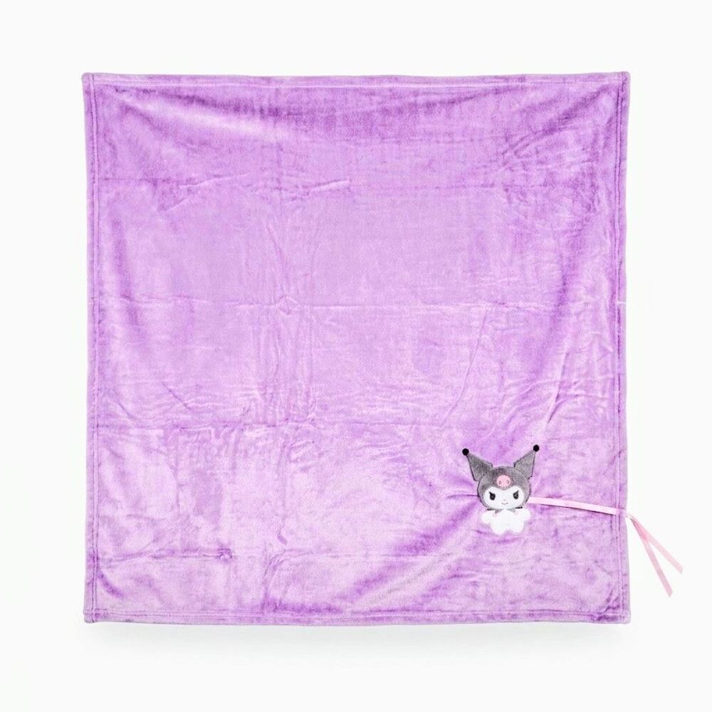 KUROMI THROW BLANKET Purple Velvet Soft Anime Hello Kitty Family 35x35" NEW